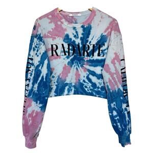 RODARTE Sweatshirt Womens Size S Cropped Tie Dye Crew Neck Long Sleeve RADARTE
